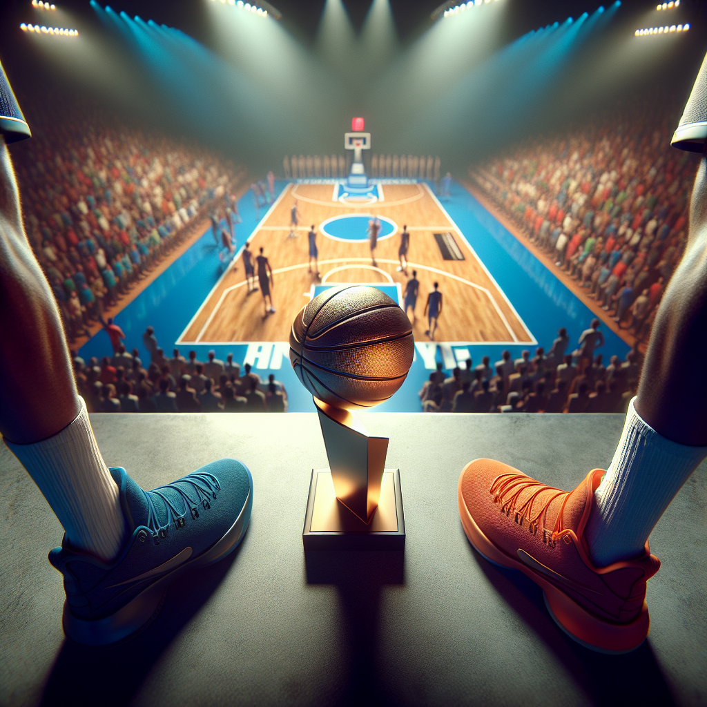 Баскетбол NBA и Евролига, борьба за лидерство, центр площадки, арена, прожекторы, болельщики