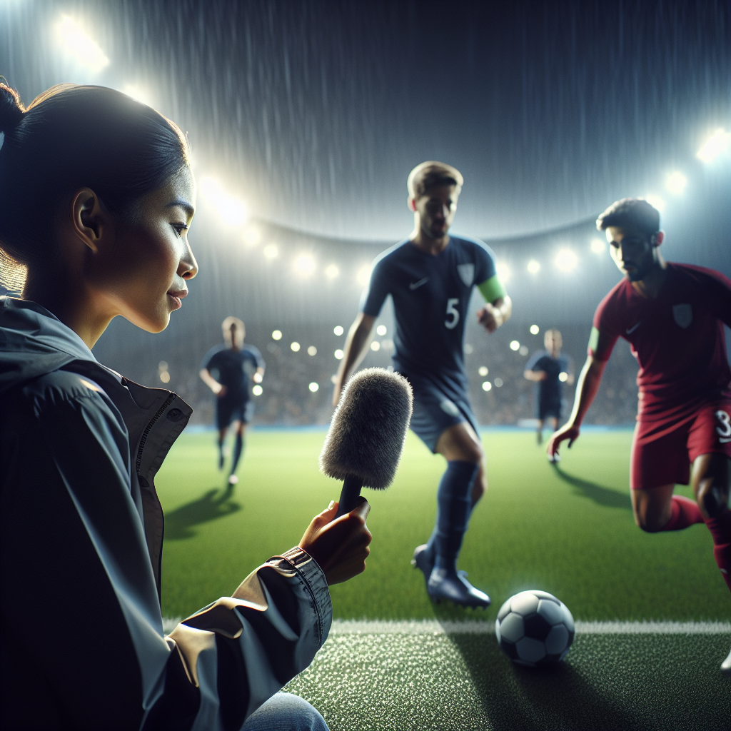 Pitchside interview with anonymous team captain as rivals fight for midfield control under floodlights